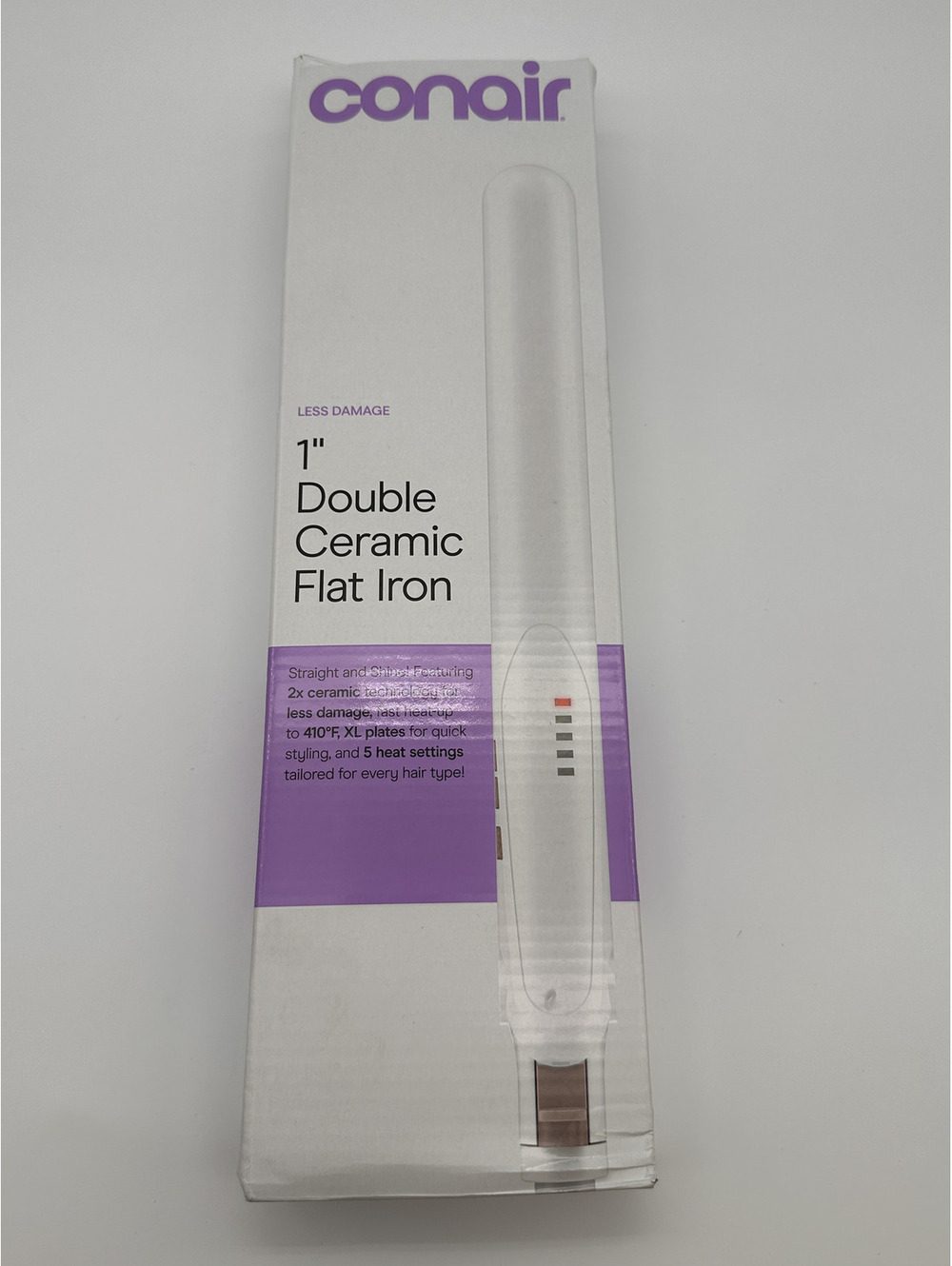 Conair 1" Double Ceramic Flat Iron with 5 Heat Settings